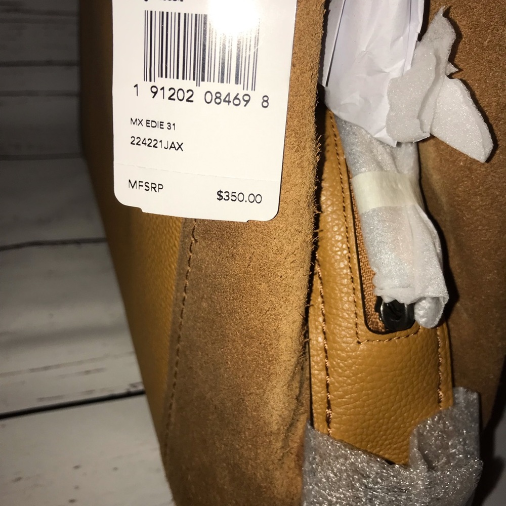 Coach Edie Medium Leather & Suede Shoulder Bag - Picture 7 of 8